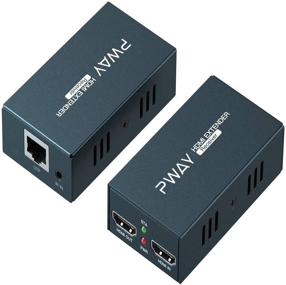 PWAY PW-HT225PIR HDMI Extensor Transmisión de 195ft / 60m sobre un Solo Cat5e / 6/7 Full HD 1080P Soporte de Control IR Función de Bucle 3D EDID